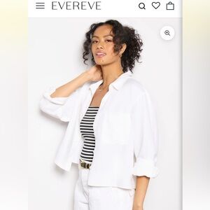 Evereve Sophia Linen Blend Blouse White Size XL, EUC